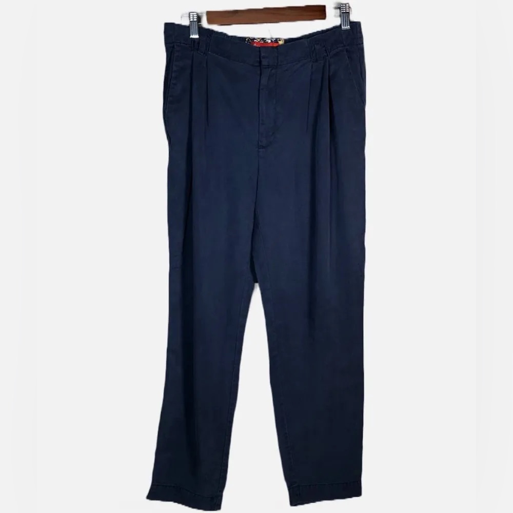 Anthropologie Cartonnier Navy Tailored Straight Leg Trousers Career Casual Sz S